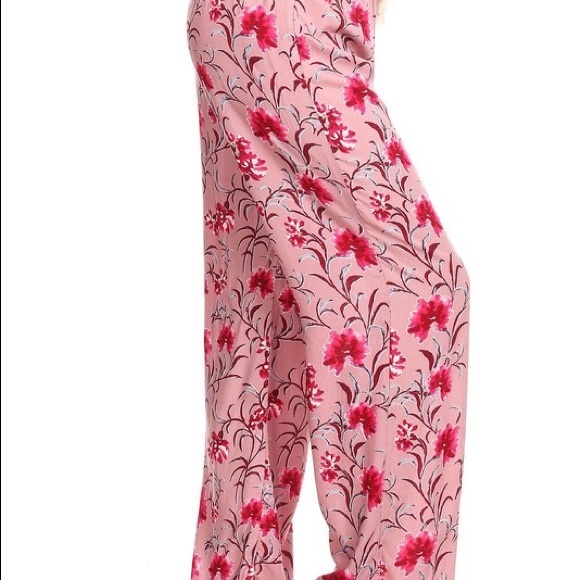 NWOT Pink Floral Palazzo wide legs pant   Sizes - M,L & XL - Picture 2 of 8
